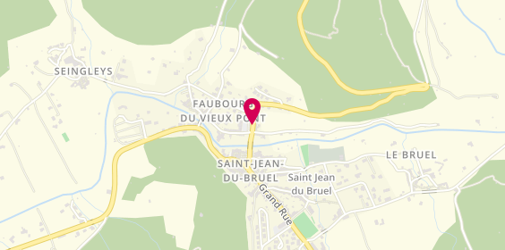 Plan de Régis VALDEYRON - Plombier, Électricien, Chauffage & Ramonage, Place Borie, 12230 Saint-Jean-du-Bruel