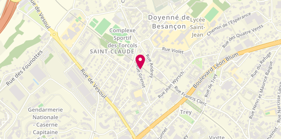 Plan de Jeanningros Electricité, 6 Rue Grenot, 25000 Besançon