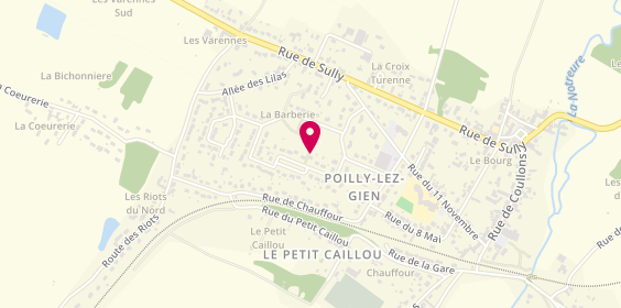 Plan de Daniel Martin Electricite, 10 Rue des Primeveres, 45500 Poilly-lez-Gien