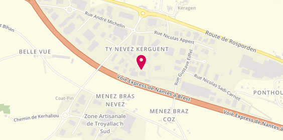 Plan de BEUZIT TP - Agence de Saint-Évarzec, 11 Rue Jean-Baptiste Godin, Z.A de Troyolac'h, 29170 Saint-Évarzec