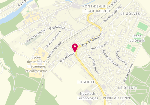 Plan de Jlc Depannage, 74 Rue Quimper, 29590 Pont-de-Buis-lès-Quimerch