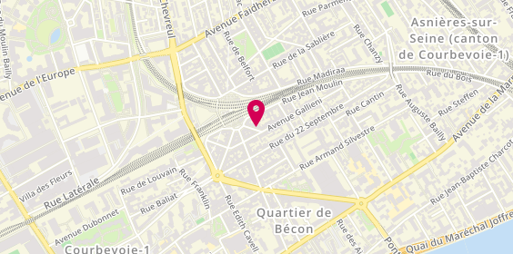 Plan de Bécon Electricité Sté, 4 Avenue Séverine, 92400 Courbevoie